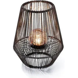 esotec Solarleuchte Polyrattan 30 cm inkl. LED Bruchglaskugel schwarz