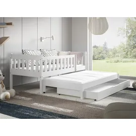 masseno Kinderbett STELLA 80 x 160 cm Kiefer massiv weiß