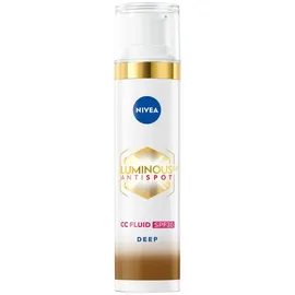 NIVEA Luminous 630 Anti-Flecken-Fluid CC SPF30 3-EN-1 (1 x 40 ml), CC Cream mit dreifacher Wirkung, getönter Gesichts-Sonnenschutz, dunkler Farbton