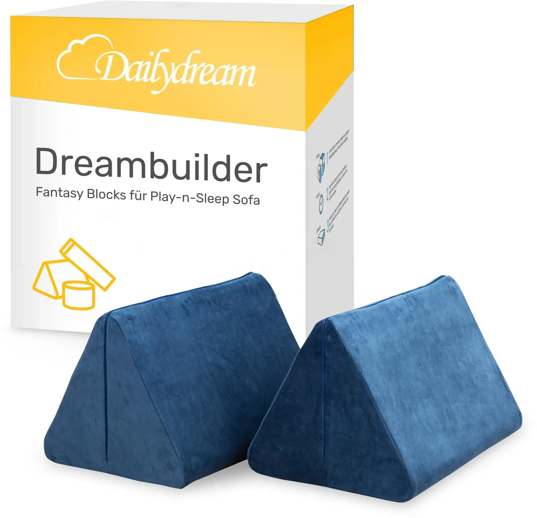 Fantasy Blöcke – Erweiterung für das Dailydream Spiel- und Schlafsofa, Blau