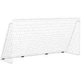 vidaXL Fußballtor Mit Netz Weiß 366x122x182 Cm Stahl - Vidaxl