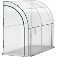 Outsunny Gewächshaus mit Rolltür, winterfest Foliengewächshaus aus Stahl, Treibhaus für Balkon, Garten, Tomatenhaus mit UV schutz 200x80x157cm Tomatengewächshaus für Gemüse Blumen Pflanzen Weiß   Aosom