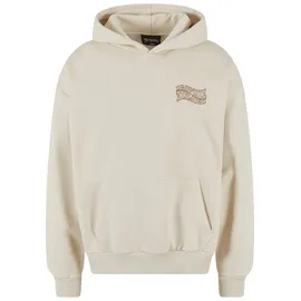 dropsize Heavy Oversize Mirrored Logo Hoodie - Beige
