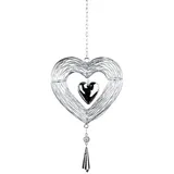 Formano XXL Deko Fensterhänger Girlande Herz 19 cm Metall Mobile Silber