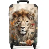 noboringsuitcases NoBoringSuitcases.com® Koffer Handgepäck Trolley Rollkoffer Kleine Reisekoffer mit Rollen - Detailliertes Porträt eines Löwen in freier Wildb... - Bunt