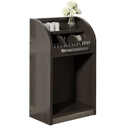Besteckschrank | 55cm | Wenge/Schwarz | 1x Ablage | Besteckschränke, Besteckschrank Gastronomie, Kellnerstation, Besteckkommode