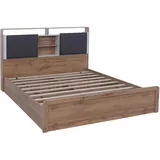 MCW Doppelbett P43 160 x 200 cm MDF Eiche Wotan-Optik weiß