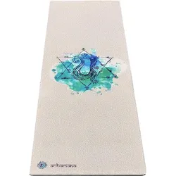 Yogamatte Naturkautschuk & Chanvre 4,5mmx68cmx1,83m Chakra Herz beige 183 CM