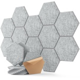 Hexagon Akustikplatten Selbstklebend 12 Stück Schalldämmung Schallschutz Wand hoher Dichte Akustikschaumstoff für Wand Decken Holz & Tür Schallabsorber Akustikplatte 30×26×0.9cm