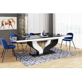 Design Esstisch Tisch HEB-222 Hochglanz ausziehbar 160 bis 256 cm - Schwarz