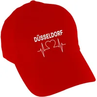 Multifanshop Baseballcap - Düsseldorf - Herzschlag - Druck weiß