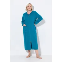 Ulla Popken Bademantel Bademantel 2-Wege-Zipper Frottee Langarm, Langform, Materialmix
