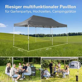 Skandika Pavillon Solvorn 6 x 3 m Grau