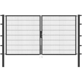 GAH Alberts Zaundoppeltür Flexo 300 x 160 cm grau
