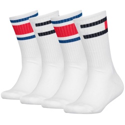 TOMMY HILFIGER Kinder Socken, 4er Pack - FLAG ECOM, Logo Design Weiß 27-30
