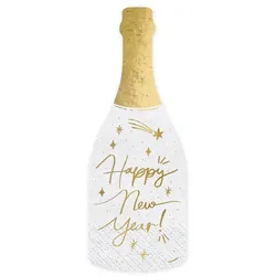 20 Servietten Silvester Champagnerflasche
