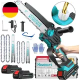 Mini Kettensäge Mit Akku 4000Mah, 8-Zoll & 6-Zoll Mini Kettensäge Elektro Mit Au