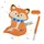 Relaxdays Pinata Fuchs mit Stab und Maske 45 cm x 31 cm x 9 cm Mehrfarbig
