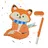 Relaxdays Pinata Fuchs mit Stab und Maske 45 cm x 31 cm x 9 cm Mehrfarbig
