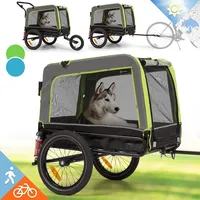 Fahrradanhänger Hundebuggy Transporter Schiebegriff Federung 240L faltbar grün