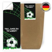 24 Geschenktüten + 24 Aufkleber Fussball Fußball Party-Tüten für Mitgebsel Gastgeschenke beim Geburtstag Kindergeburtstag Mädchen Jungen Geschenkverpackung