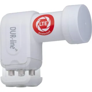 Dur-Line +Ultra Quattro LNB für Multischalter weiß - mit LTE-Filter [ Test SEHR GUT *] digital mit Wetterschutz, Full HD, 4K,Premium-Qualität