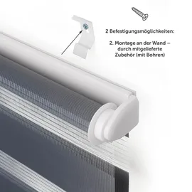 Blumtal Doppelrollo 60 x 195 cm Schwarz/Weiß