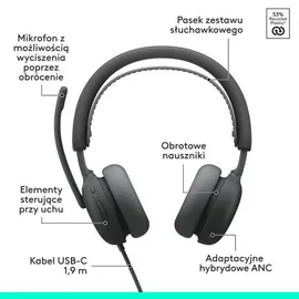 Logitech Zone Wired 2 MS Grafit 981-001619