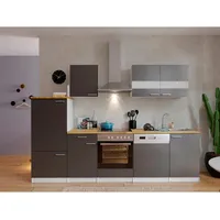 Respekta Küchenleerblock Küchenleerblock 280 cm, Grau, Weiß, Holzwerkstoff, 1 Schublade(n) Schubladen, links montierbar, rechts montierbar, nur wie online abgebildet bestellbar, 280 cm, links aufbaubar, rechts aufbaubar, Küchen, Küchenzeilen & Küchenblöcke, Küchenzeilen ohne Geräte