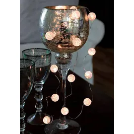 StarTrading LED-Lichterkette Kugeln Eisglas 1,4 m Warmweiß