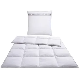 OTTO home Federbettdecke + Kopfkissen OTTO HOME "Forsakar, Bettdecke 135x200 cm, 155x220 cm, Sommer, Winter", weiß, B/L: 135cm x 200cm Anzahl Teile 1, B/L: 80cm x 80cm Anzahl Teile 1, Bezug: Baumwolle Füllung: Entendaune/-feder, normal, Bettdecken Bezug: 100% 