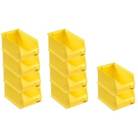 SparSet 10x Gelbe Sichtlagerbox 3.0 | HxBxT 12,5x14,5x23,5cm | 2,8 Liter | Sichtlagerbehälter, Sichtlagerkasten, Sichtlagerkastensortiment, Sortierbehälter