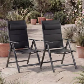 CASARIA Gartenstuhl Bern Premium 69 x 110 x 112,5 cm grau 2 St.