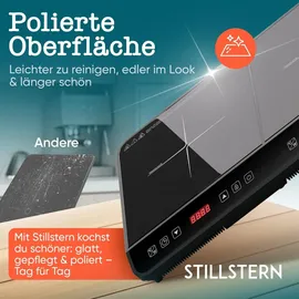 STILLSTERN Doppel-Induktionskochfeld -Kochplatte 3600W, 18 Stufen, 24h Timer,