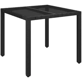 vidaXL Polyrattan Garten-Essgruppe 5-tlg. schwarz inkl. Kissen 3184976