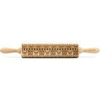 Folkroll Teigroller FOLKROLL "3D-Motiv-Teigrolle", braun, L:43cm, Buchenholz, Teigroller, Christmas