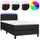 vidaXL Boxspringbett mit Matratze & LED Schwarz 90x200 cm Stoff