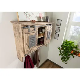 Massivmoebel24 Wandgarderobe Mango 90 x 30 x 75 cm Beige