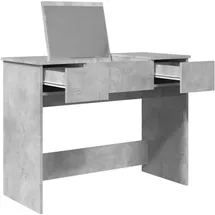vidaXL Schminktisch mit Spiegel Betongrau 100x45x76 cm