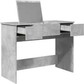 vidaXL Schminktisch mit Spiegel Betongrau 100x45x76 cm