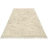Green Looop Teppich GREEN LOOOP "Vermont GL-82101", beige (beige, braun), B:80cm H:5mm L:150cm, Baumwolle, Schurwolle, Teppiche, Teppich, handgewebter Naturfaserteppich aus 80% Wolle 20% Baumwolle, Wohnzimmer