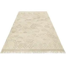 Green Looop Teppich GREEN LOOOP "Vermont GL-82101", beige (beige, braun), B:80cm H:5mm L:150cm, Baumwolle, Schurwolle, Teppiche, Teppich, handgewebter Naturfaserteppich aus 80% Wolle 20% Baumwolle, Wohnzimmer