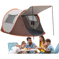 Toseky Pop Up Zelt 3 4 Personen Sofortzelt, Campingzelt Automatisches, Wasserdichtes Campingzelt, Atmungsaktives, tragbares, großes Familienzelt, schnell aufzubauender Sonnenschutz für