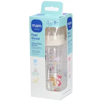 MAM Feel Good Zuigfles Glass Matt Unisex 2 Maanden+ 260 ml 0+ Mon., Hase/Fuchs