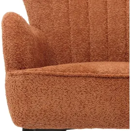 Mendler Lounge-Sessel HWC-K37 Chenille 75 x 80 x 75 cm orange mit Kissen