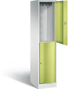 C+P Spind doppelstöckig Resisto, H1950xB396xT540mm, Front Viridingrün, Korpus Lichtgrau (8270-172)