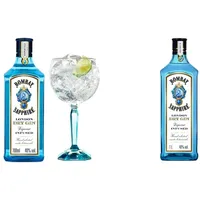 Bombay Sapphire Geschenkset, Bombay Sapphire London Dry Gin 700 ml und ein Gin-Ballon-Glas mit Branding & London Dry Gin, 100 cl