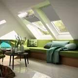 VELUX Rollo Grau 4161, 75x104 cm Y43, Aluminiumschiene,GGU,Manuell,VELUX