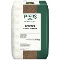Fuchs Professional - Pfeffer schwarz gemahlen | Schonend vermahlen, ideal zum Abschmecken von Gerichten | Profi-Qualität für Großverbraucher und Gastronomie | 1 kg im recyclebaren Beutel