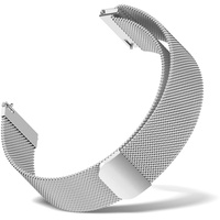 CeiBand Metall Armband für Anstoßbreite 18mm 20mm 22mm, Herren Damen Magnetversch Edelstahl Einstellbar Uhrenarmband Ersatzband -Silber